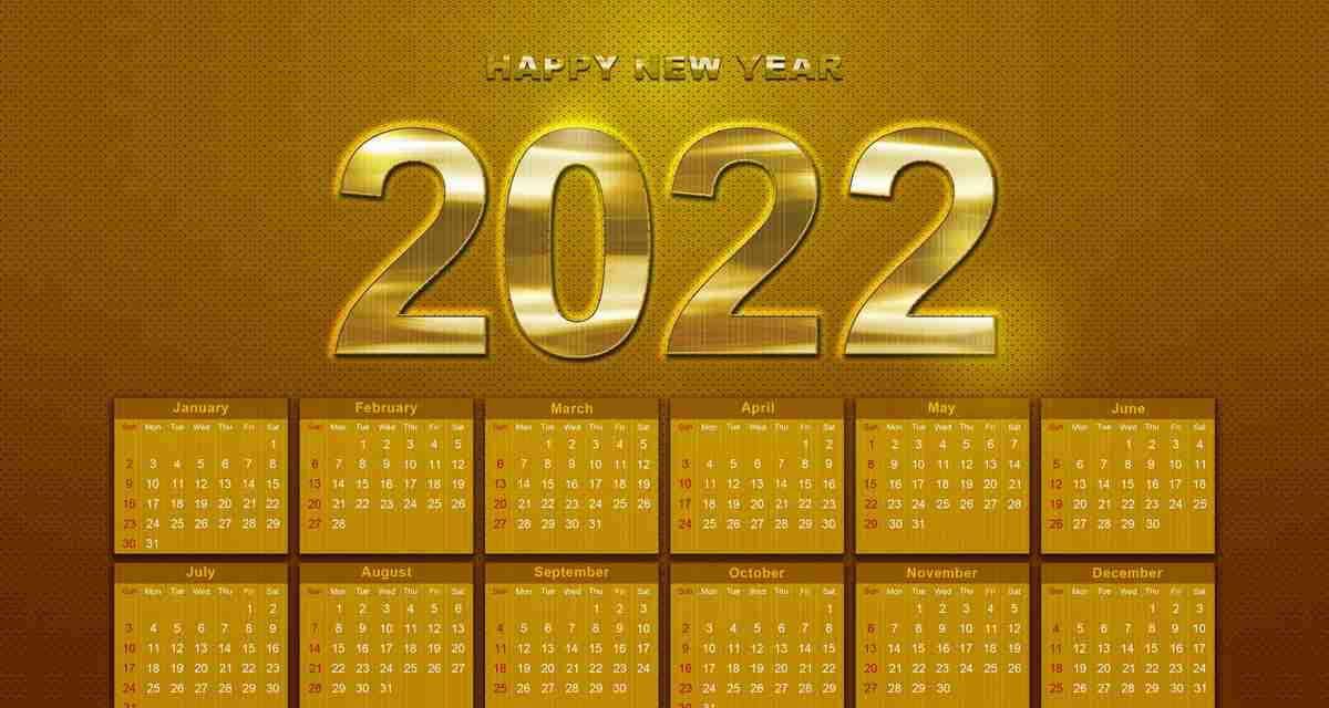2022 月历 新年