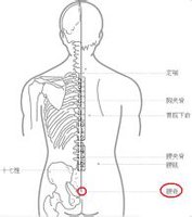 〖取穴方法〗位于骶部,当尾骨端直上2寸,骶角之间凹陷. .