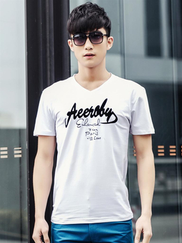 city channel白色男士英文图案T恤8335,M - T恤