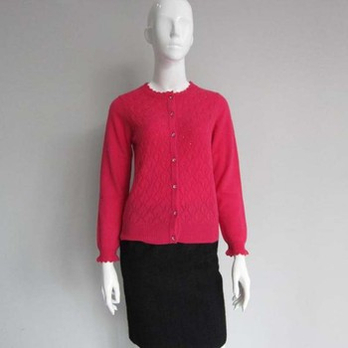 圣雪绒 100%山<em>羊绒女款</em>针织<em>开衫</em> 11292534 胭