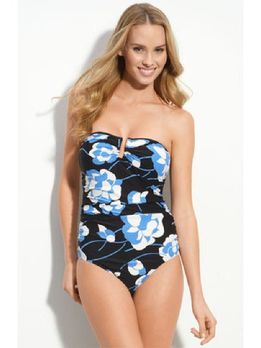 DKNY 女士花色印花连体泳衣 6码(美国直发) - 