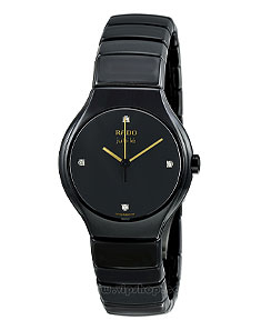 <em>RADO 女款</em>迷人四钻奢华石英表黑色 - 手表/时