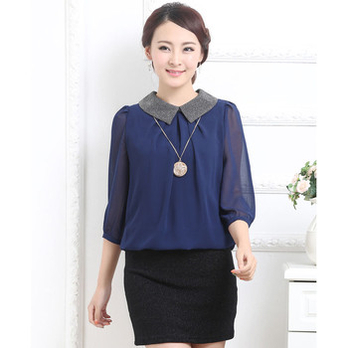 艾柯滢中老年女装连衣裙中年服装夏装七分袖雪