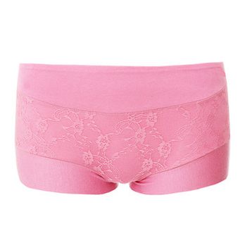 <em>三枪女士</em>平角<em>内裤</em> 舒肤弹力棉花边 桃红 XL - 女