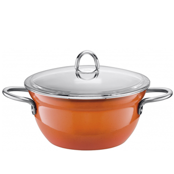 喜力特 橘黄色带玻璃盖汤锅 20cm silit - 汤锅\/烹