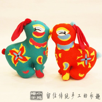 布兔子玩偶 纯手工布艺兔宝宝 传统玩具情侣布