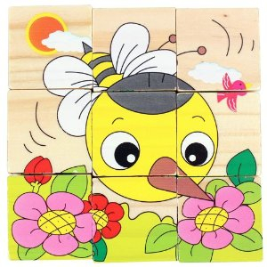 木制质六面画儿童拼图玩具