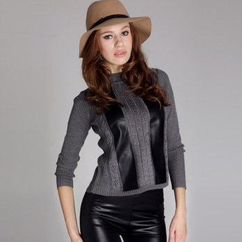 女针织打底衫 1106301002 灰色 160M - 打底衫