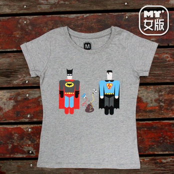 原创品牌纯棉短袖T恤-蝙蝠侠与超人-优惠促销