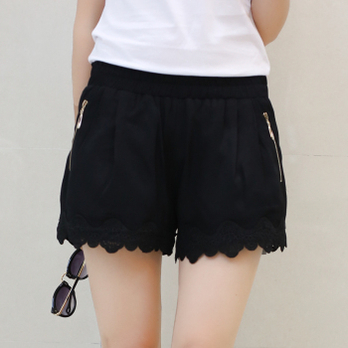 015夏装新款女宽松休闲透气高档<em>麻料短裤女</em>热