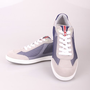 Prada 普拉达 男士灰色红标运动鞋 4E2501-30