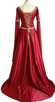 湟之霖 新款万圣服欧洲宫廷女王装大红色长裙