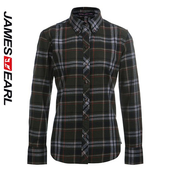 JAMES EARL 占姆士伯爵 女士衬衫 长袖法兰绒