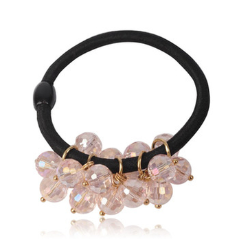 cocolove冰粉色仿水晶圆珠发圈发饰 - 发饰\/发夹