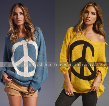 无折 WILDFOX <em>Imagine</em> Sweater 和平标志反战