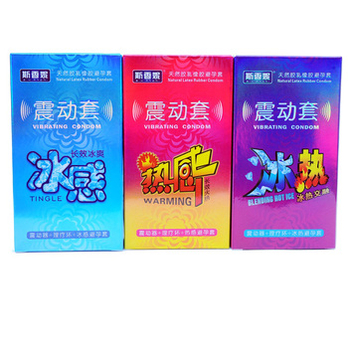 斯香妮 安全套\/震动套2只*3盒(冰感+热感+冰热