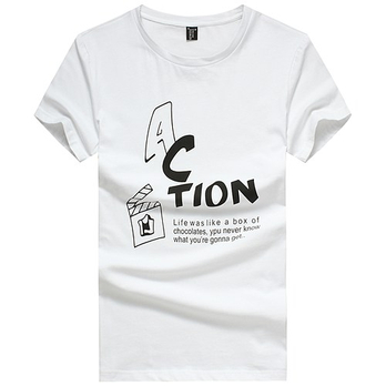 维杰斯 2014夏装新款男装t恤 男士短袖印花圆领