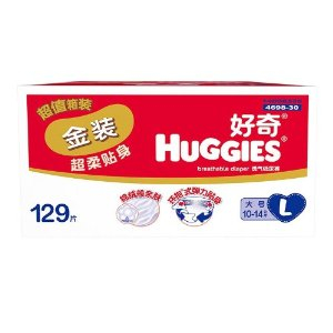 Huggies好奇金装贴身舒适纸尿裤L129片(适合