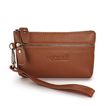 头层牛皮手抓包 包包 女包钱包 070010 茶色 -