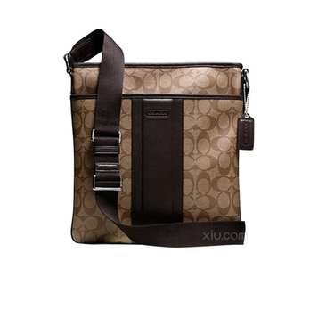 Coach 蔻驰 男士卡其色印花斜挎包(美国直发)