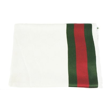 Gucci 古驰 <em>女士白色</em>流苏真丝<em>围巾</em> 255521 4G