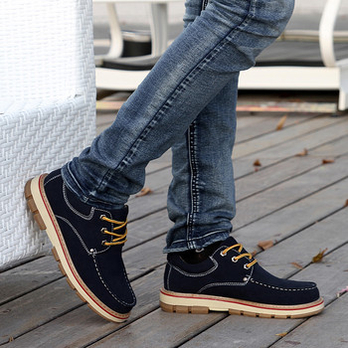 帝伯格 低帮男士休闲鞋 英伦风大头皮鞋 反绒皮