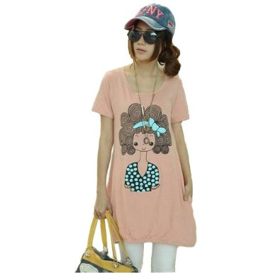 法姿 夏装新款2012韩版<em>孕妇装</em>卡通卷发<em>女孩</em>印