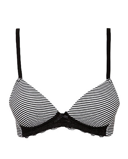 爱美丽轻松条纹中厚无托<em>三角杯文胸</em>im16j21