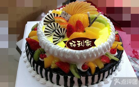 好利家欧式双层水果巧克力鲜奶蛋糕1个