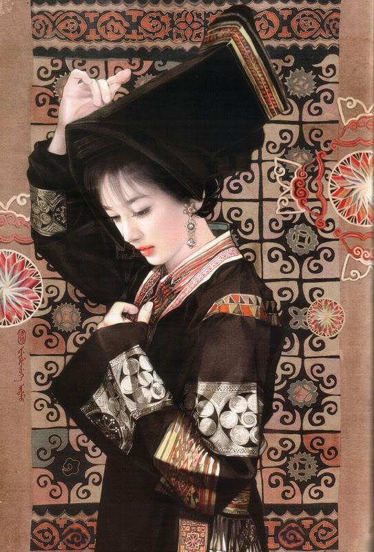 55少数民族美女图之门巴族、白族、保安族、布依族