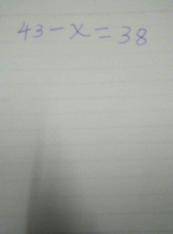 求学霸解答五年级方程! 43--x=38_360问答