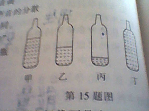 如图所示,四个相同的玻璃瓶里装水,水面高低不