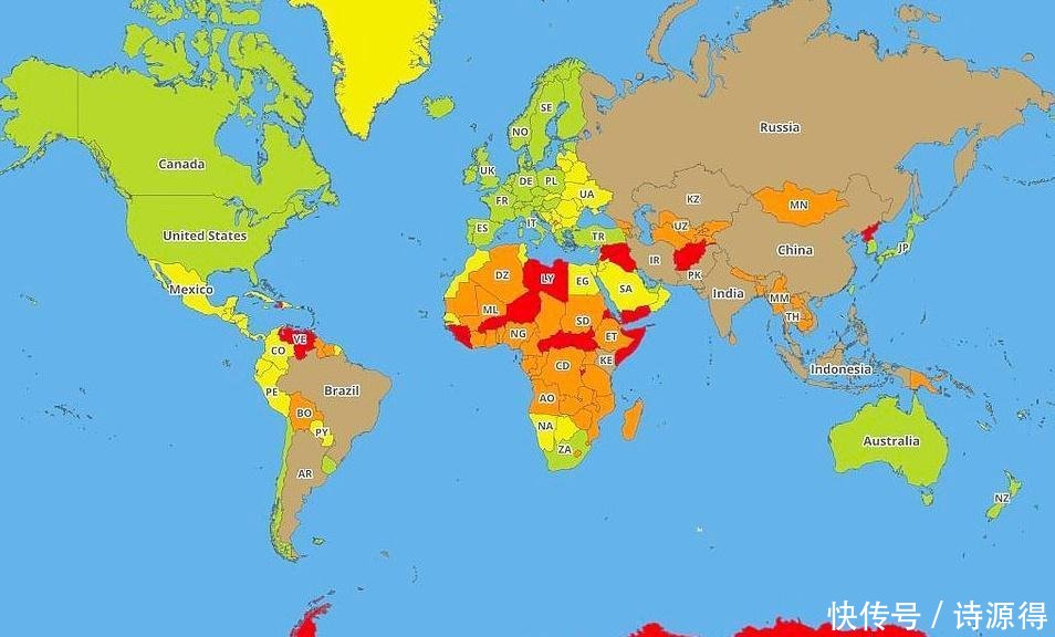 这三个国家被2019年旅行风险地图列为全球最