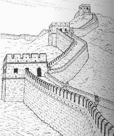 画一幅长城的简笔画高清图片