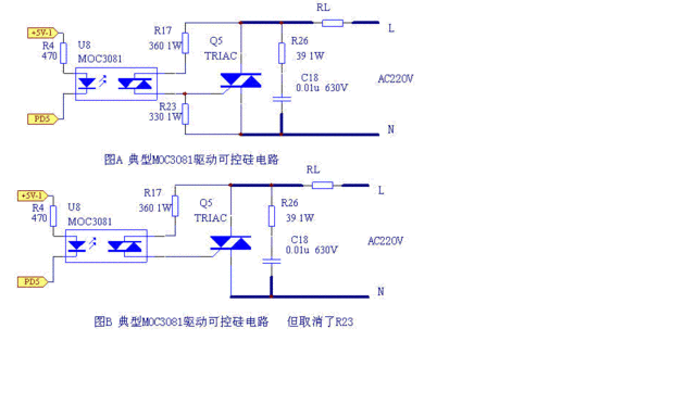 moc30系列控制电灯电路