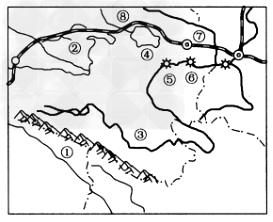 内陆某河流流域的区域划分及其土地类型面积较