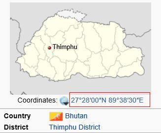 廷步经纬度;不丹国首都经纬度。_360问答