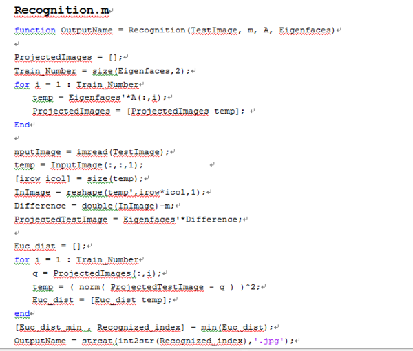 基于pca的人脸识别代码matlab实现,求大神帮我