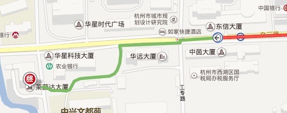 杭州东站以及杭州站到文三路535号莱茵达大厦