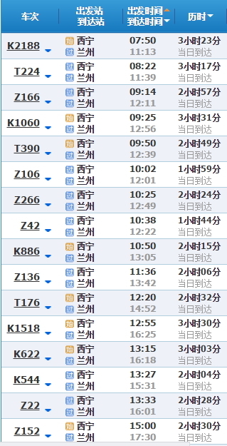 从西宁到兰州坐火车和坐车分别要用多长时间_