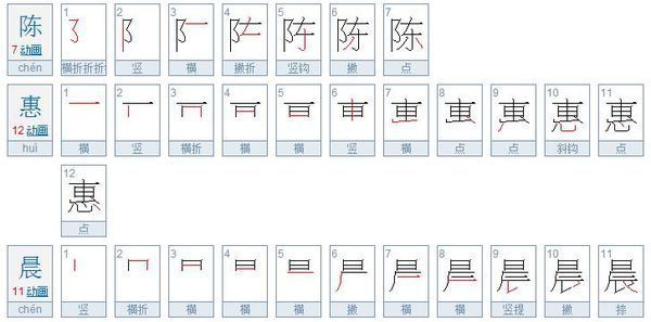 陈惠晨多少笔画_360问答