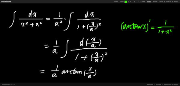 ∫dx\/a2+x2求解,过程是arctan1\/a2[1+(x\/a)2]→1