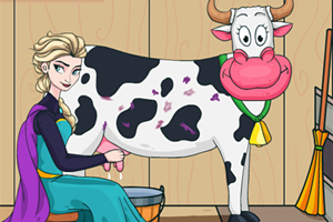 艾莎家的奶牛挤奶记,艾莎家的奶牛挤奶记小游