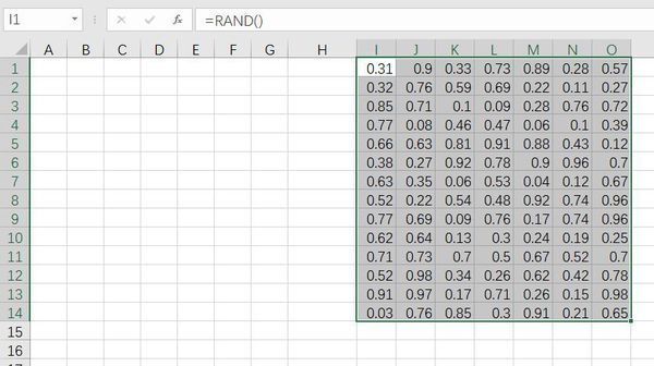 excel中一组数字在固定区域内随机排列,在线急