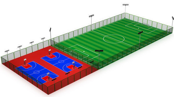 画足球场篮球场的三维效果图一般用什么软件?