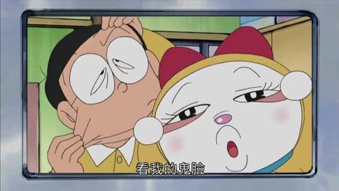 哆啦a梦:胖虎小夫电视直播大家,大雄 哆啦美扮鬼脸击败他们