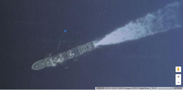 我在卫星地图看钓鱼岛时,在钓鱼岛看见有军舰