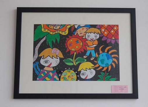 儿童水粉画简单装裱_360问答