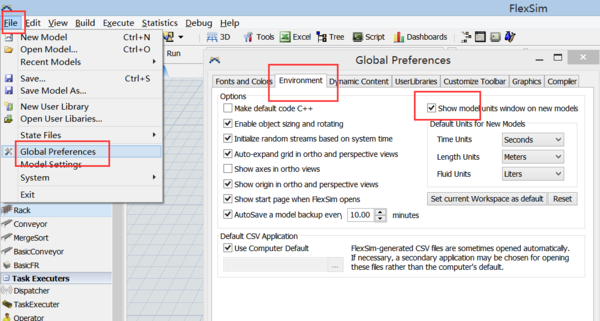 flexsim打开后弹不出模型单位对话框,怎么办?我