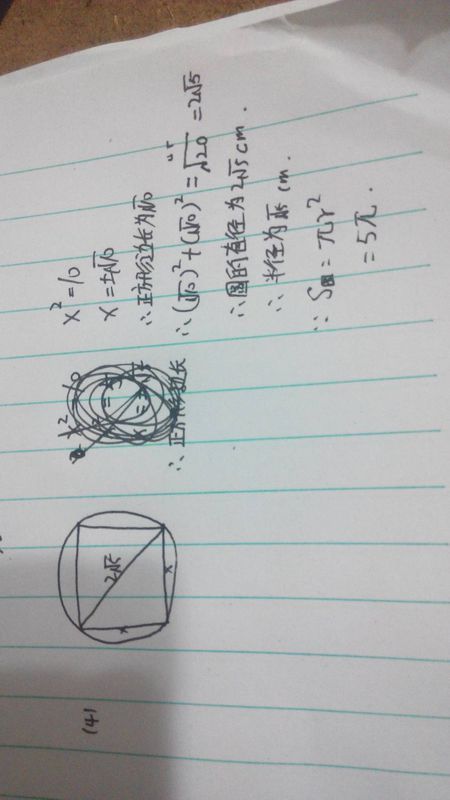 的面积是10平方厘米,外接圆的面积是多少